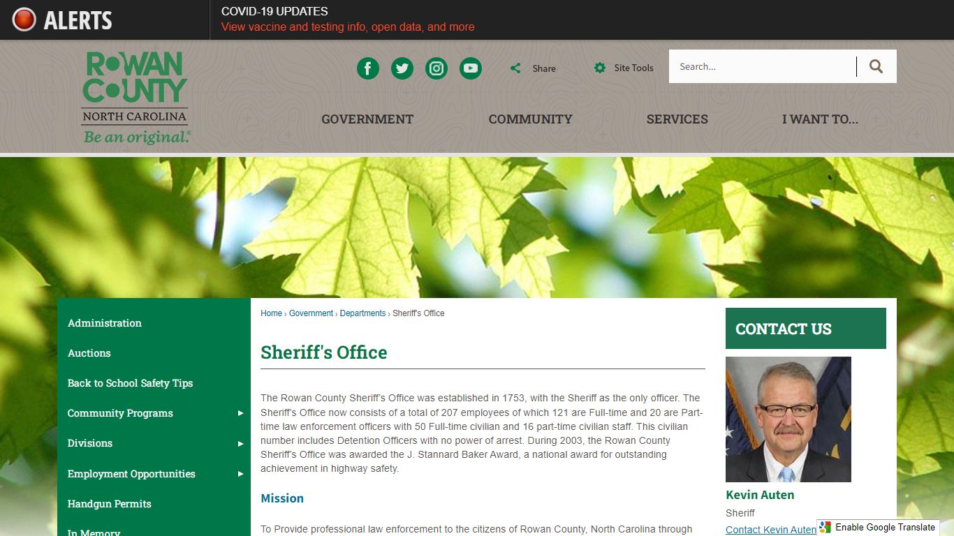 Sheriff's Office | Rowan County
